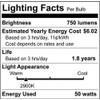 Satco S1981 Halogen Light Bulb, 120V, 50W, Clear Finish, Bayonet