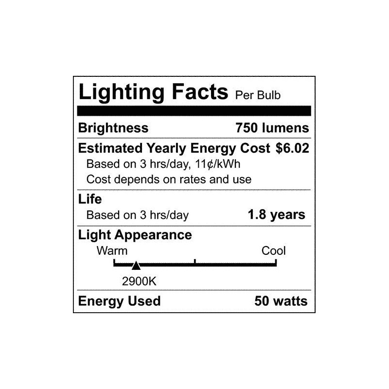 Satco S1981 Halogen Light Bulb, 120V, 50W, Clear Finish, Bayonet