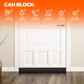 Holikme Door Draft Stopper 2×37inch, Black