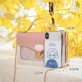 Hjkiopc M?dchenkette Mini Bag, Small Girls Pink Small Bag, Small Girls Handbag, M?dchenhandtasche mit Gro?em Fassungsverm?gen mit abnehmbarer Kette, Star-pink, 3