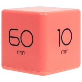 mooas Cube Timer (Coral), Timers Cube Flip Block Timers Productivity Gravity Sensor Time Management for Kids ADHD Classroom Kitchen Desk Workout Cooking Study 10, 30, 50, 60 min Timer Setting