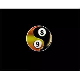 Unbranded Yin Yang eightball nineball decal 3 inches round for Meucci pool players
