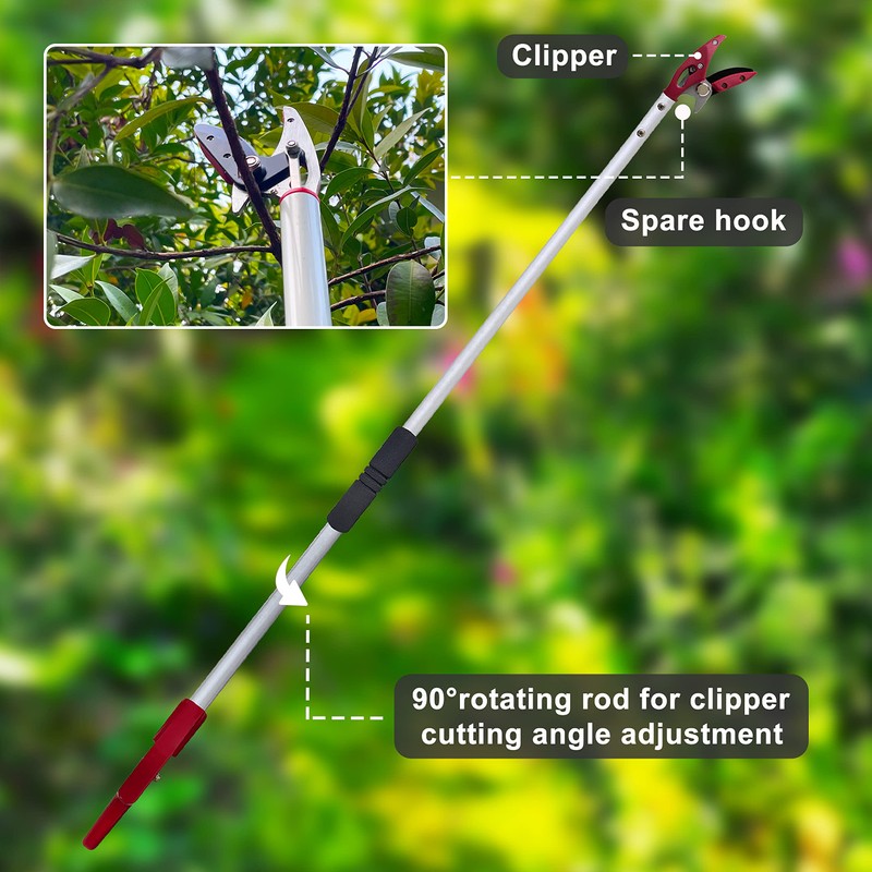 Prunrt Tree Trimmer, 4 Foot Pole Pruner, Long Reach Pruning