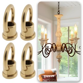 SG Store 4 Stück Kupfer M10 x 1.0 Ringmutter 29 x 35 mm, geeignet für Kristalllampen, Kerzenhalter, LED-Lampen, traditionelle Kronleuchter, maximale Belastung 15 kg