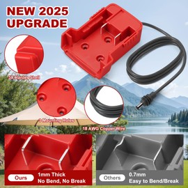 Starlink Mini Battery Adapter Compatible with Milwaukee M18, [Low Voltage Cutoff Protection] Starlink Mini Power Cable for 18V Battery, 3.2FT 18AWG Battery Adapter DC Power Cable