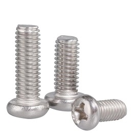 #6-32x3/4 Pan Head Machine Screws, 304 Stainless Steel 18-8 Screw, Phillips Drive, Fully Threaded, Bright Finish, Pack of 30