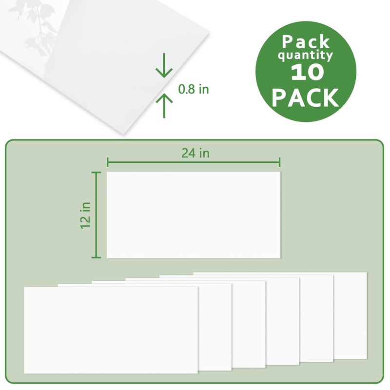 10-Sheet Subway Peel and Stick Backsplash, 12" x 24" Glossy