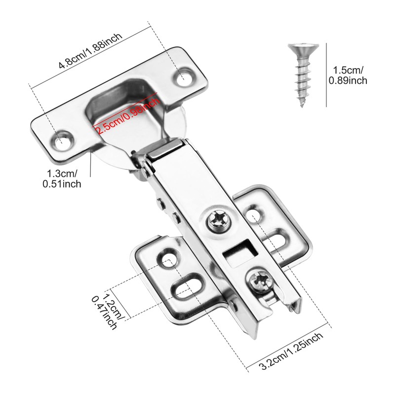 TMZDCJK Cabinet Hinges 10 Piece Frameless Recessed Soft Close Euro