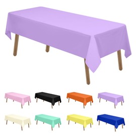 Newthinking Disposable Party Tablecloths, Rectangular, 137 x 274 cm, Pack of 4, Plastic Tablecloth for Party, Wedding, BBQ, Picnic, Christmas (Purple)