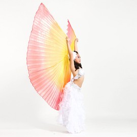 SHOWYOU 47.2 in Light Weight Children's Belly Dancing, Colorful Wings, Three Color Wings, Colorful Wings (Multicolored)