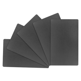 M METERXITY 5-Pack Metal Business Card Blanks, 88x53x0.5mm Aluminum Plate Laser Engraving Printing Metal Plate for DIY/Decorative/Home/Nameplate/Custom Blanks Card [Matte Black]