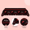 Xiliconie 3 Pack Happy Birthday Tablecloths Black and Red Theme