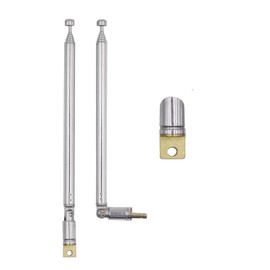 SHUKEFER 2PCS Telescopic FM AM Radio Antenna 7 Sections 21.73Inch Universal Portable Telescoping Radio Antenna Replacement for TV FM AM Stereo Receiver CD Player Boombox