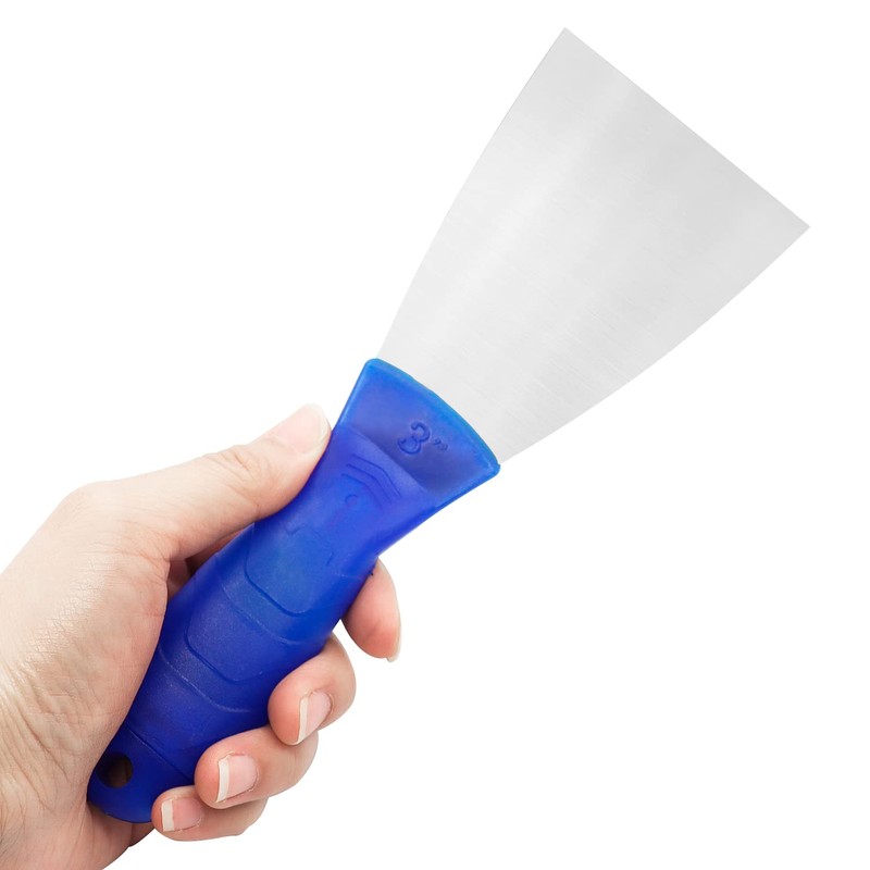 Putty Knife, 3 Inch Metal Steel Scraper, Plastic Handle Spackle
