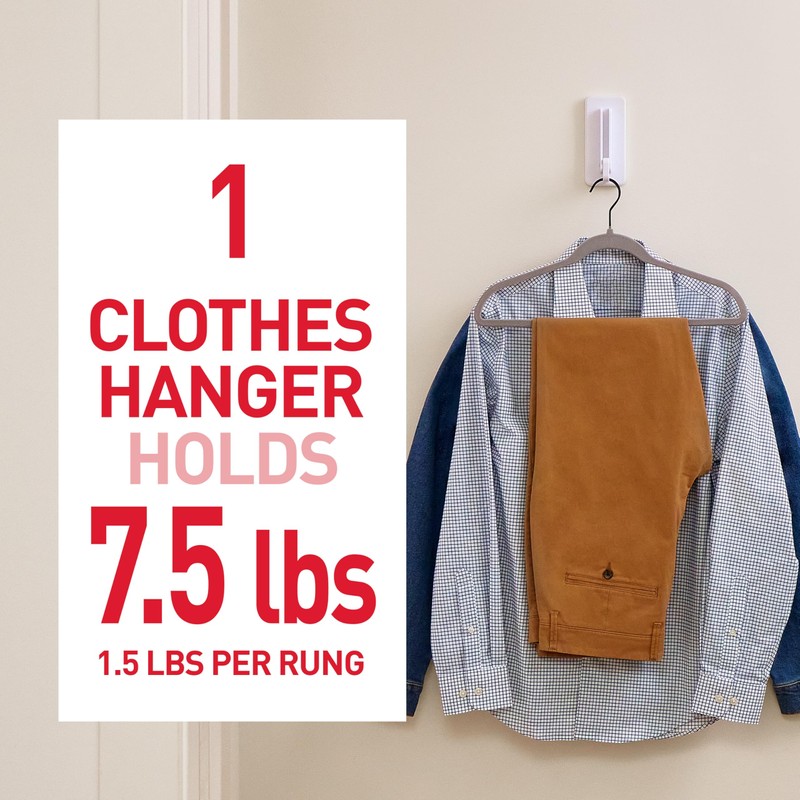 Command Folding Clothes Hanger, Holds up to 5 Hangers 7.5