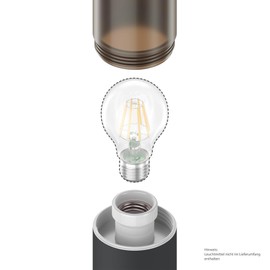 ledscom.de Poru Path Light / Bollard Light for Outdoor Use, Smoke Look, IP44, 38.5 cm, Anthracite, 1x E27 Max. 40 W