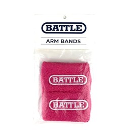 Battle Sports Thick Football Armbands- Wrist Bands for Football, High-Performance Bands with Ultra-Soft Material to Wick Away Sweat and Keep Hands Dry- Includes 2 Wrist Bands (Pink)