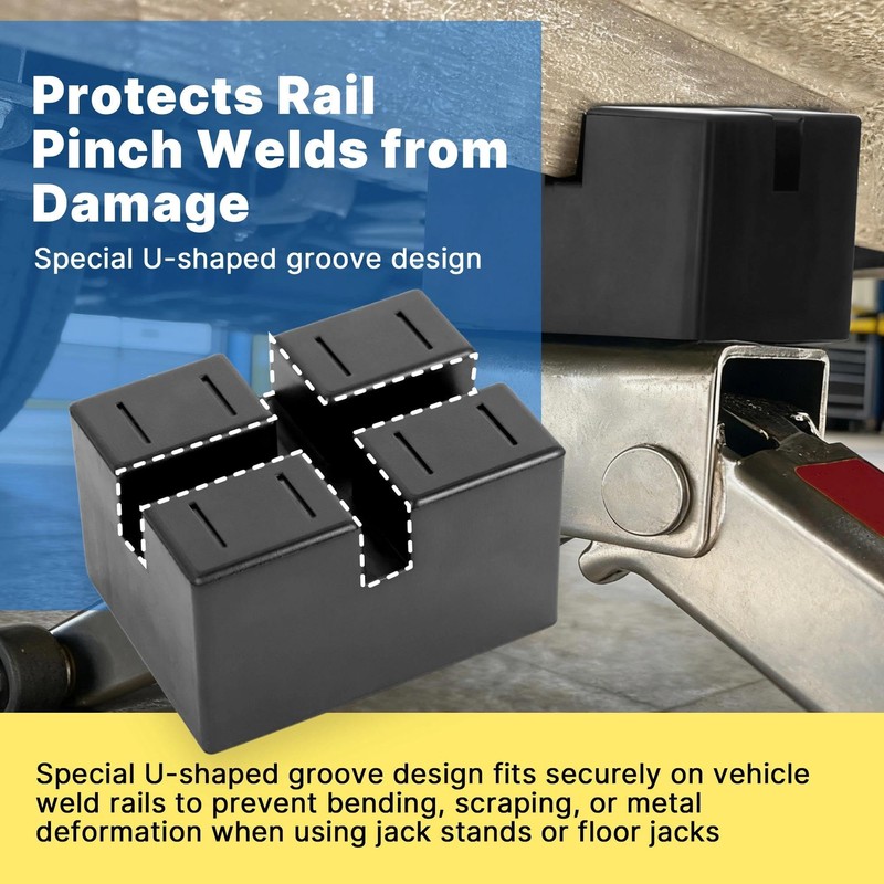 Yudylg 4 Pack Pinch Weld Jack Pad, 4" x 3"