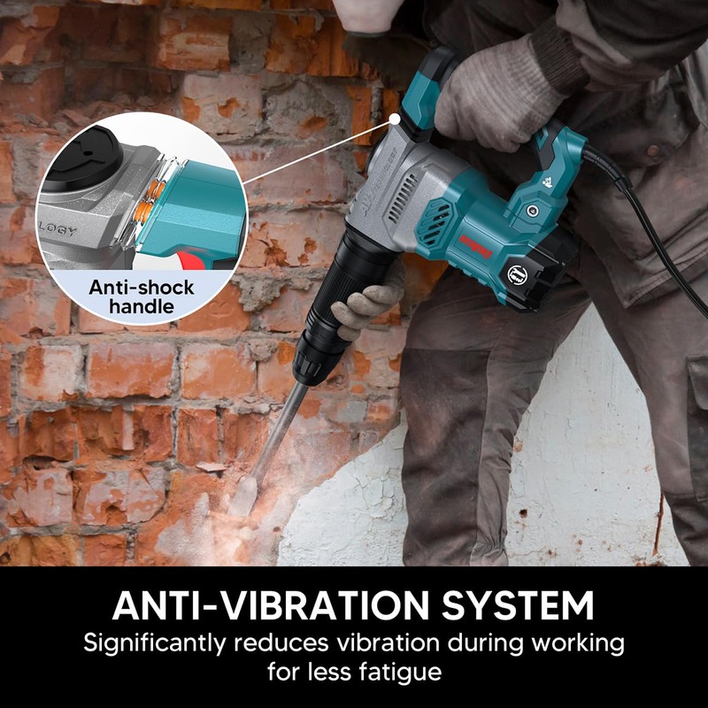 ENEACRO SDS-Max Demolition Jack Hammer for Concrete, Lightweight 11 Amp