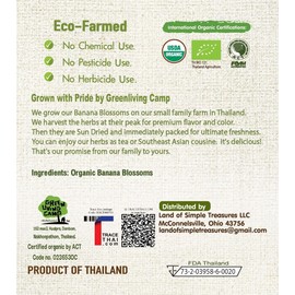 Banana Blossom Tea 40 Teabags - Organic Sun Dried Flowers in Natural Corn Fiber Sachets - Women's Health Caffeine Free Herbal Drink