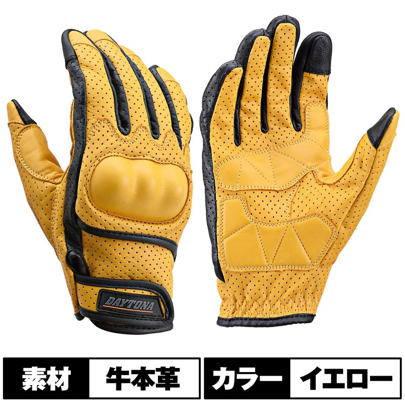 Daytona HBG-130 18920 Motorcycle Gloves, Genuine Leather, Cowhide Leather, Spring,