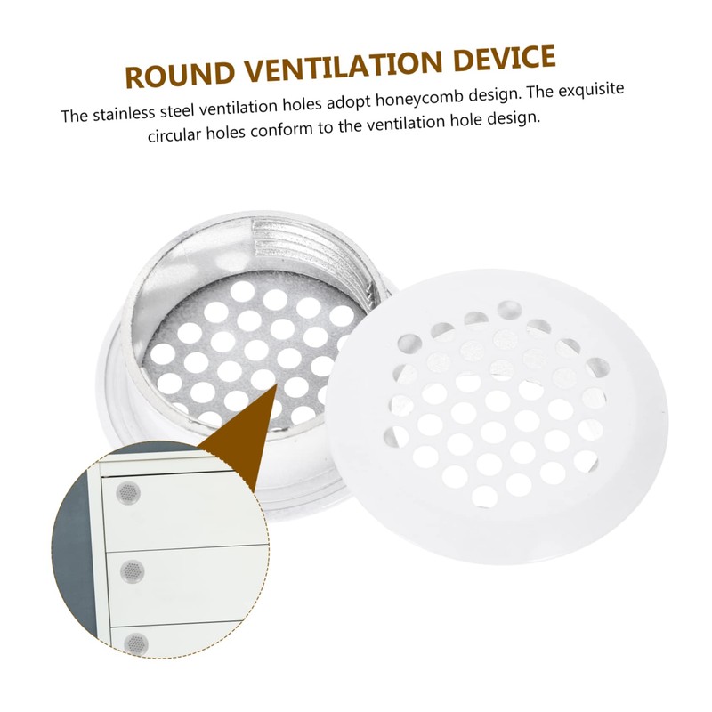 SHINEOFI 8Pcs Round Air Vent Holes for Cabinets Durable Ventilation