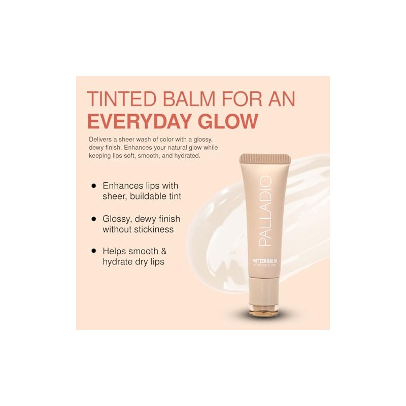 Palladio Butter Balm - Bálsamo Labial Hidratante con Tinte Transparente,