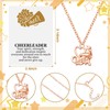 Liliaafar 24 Sets Cheerleader Necklace Gifts Bulk with Card,Gold