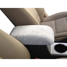 Car Console Covers Plus Made in USA Fleece Center Armrest Console Cover Designed for Jeep Cherokee Models 2000-2004 Light Gray
