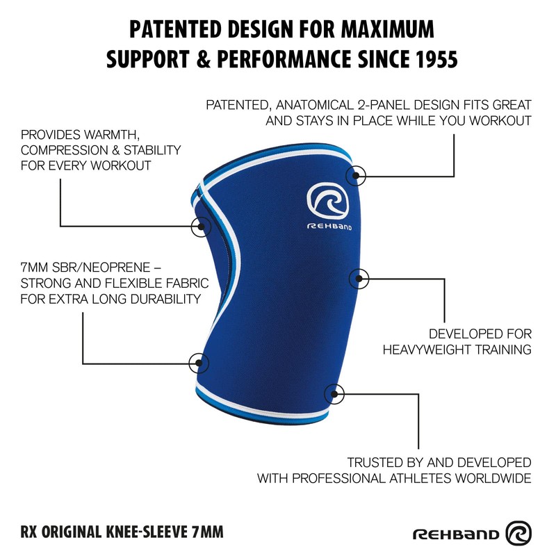 Rehband Rx Original Knee Support, 1 Piece or 1 Pair,