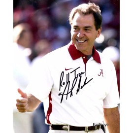 Nick Saban 8 x 10 Photos  ~ Alabama Crimson Tide Football ~ LOT of 2  ~ Signed