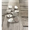 Pack of 10 Flat Smooth Silver Shiny Metal Eyelet Buttons