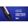 Drill America 1/4" Carbide Tipped 4 Flute Glass & Tile