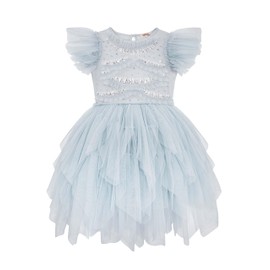 TUTULAND Tutu Dress for Girls - Glitter Sequin Tulle Dress Tiered Layered Flower Girl Dress for Wedding Birthday Photo Prop