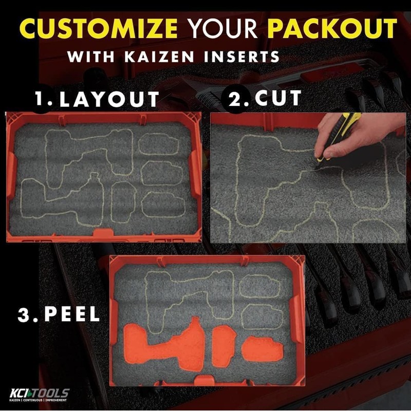 Kaizen Insert Compatible with Milwaukee Packout 48-22-8435 | Foam Inserts