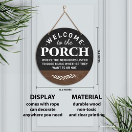 Welcome To Our Porch Sign Outdoor, Farmhouse Porch Wood Hanging Sign Decor, Rustic Wall Sign Decorations for Porch Home Office Door, Housewarming Gifts for New House Home Women Men, Want to Or Not