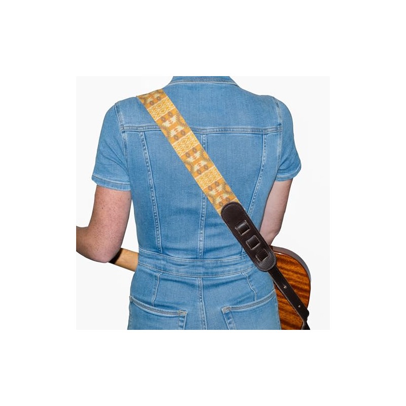 Franklin Strap 2" Old Aztec Guitar Strap, Gold, 38'' -