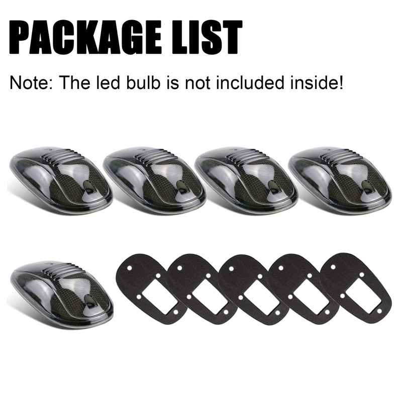 Tresound Cab Roof Top Marker Lights Cover for 2003-2016 Dodge