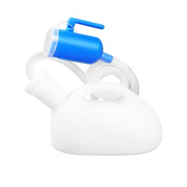 WONDSIGHIN Portable Urinals for Men Spill Proof 2000ml/0.53 GAL with 60" Long Hose and Lid, Men Urinal Bottle Reusable Male Pee Bottle for Elderly, Hospital, Travel, Camping, White