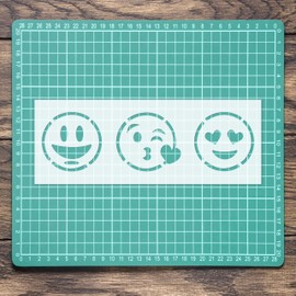 Smile Love Kiss Emojis Stencil: Mylar Airbrush Wall Art Painting Crafts | DIY-A4 Stencil - Design Size (257 x 72 mm)