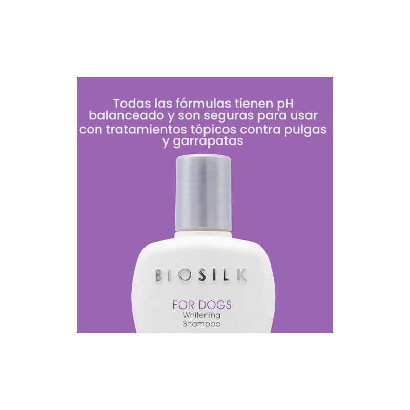 BioSilk para Perros Silk Therapy Whitening Shampoo Shampoo para Perros