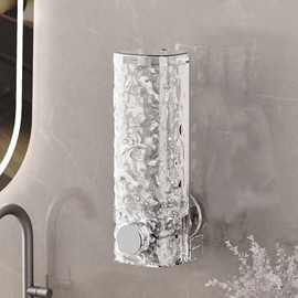 Wall-mounted transparent case dispenser holder foam container liquid soap liquid hand wash shampoo Transparent-wavy