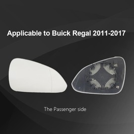 Passenger Side Mirror Replacement Glass for Buick Regal 2011-2017, Automotive Exterior Heated Right Side View Mirror Glass for2011 2012 2013 2014 2015 2016 2017 Buick Regal(SKOUIO 01-S)