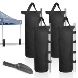 Gazebo Weights Set of 4 Sandbags with Velcro Fastening Spade Foldable Sand Bags for Folding Gazebo, Canopy, Garden Tents, Party Tents, Barbecue Gazebo, Growing Gazebo, Pop Up Gazebo