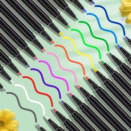 24 Pieces Liquid Chalk Pens, Multicoloured Washable Chalk Markers, Window Pens, Blackboard Pens Whiteboard Marker for Chalkboard, Whiteboard, Window, Glass, Fine Tip, 12 Colours, Ideal Gifts