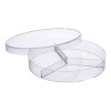 Sym Caja Petri 100x15mm Plastico Desechable C/3 Divisiones C/50