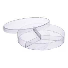 Sym Caja Petri 100x15mm Plastico Desechable C/3 Divisiones C/50