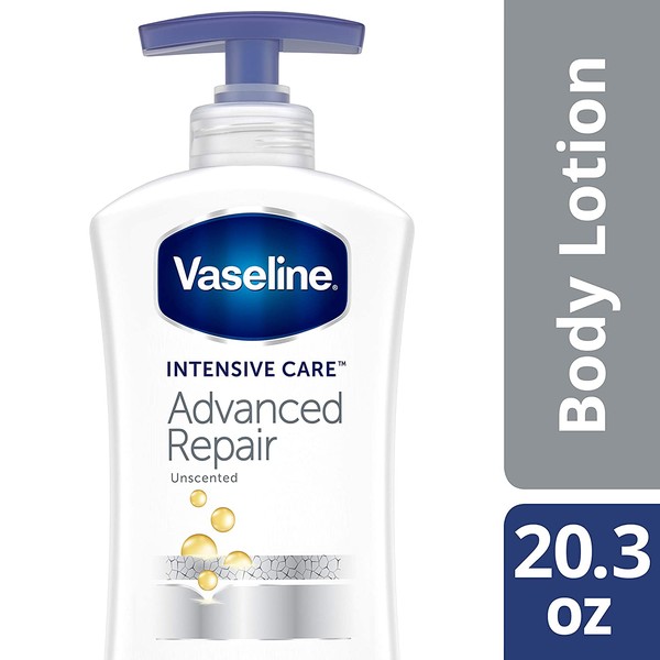 Vaseline Intensive Care Body Lotion, Advanced Repair Unscented, 20.3 oz