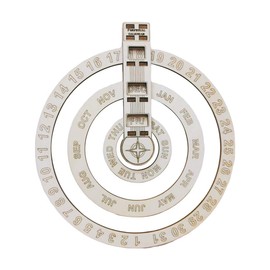 Tiardey Wooden Rustic Round Wall Mounted Spin Perpetual Calendar, Farmhouse Wooden Calendar Sign Decor for Home and Office