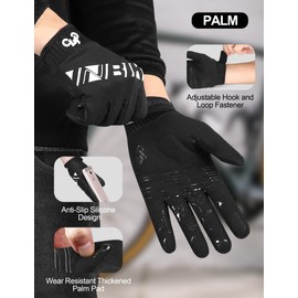INBIKE Mountain Bike Gloves Cycling for Men MTB Touchscreen Accessories Road Padded Mens Cycle Bicycle Biking Women Full Fingers Glove Black XXL